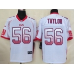Nike New York Giants #56 Lawrence Taylor Drift Fashion White Elite Jersey