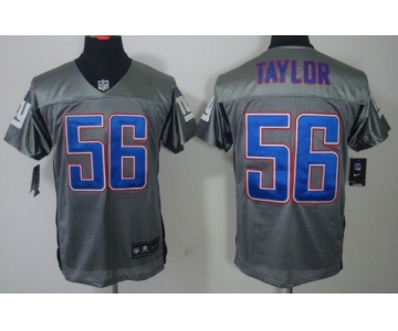 Nike New York Giants #56 Lawrence Taylor Gray Shadow Elite Jersey