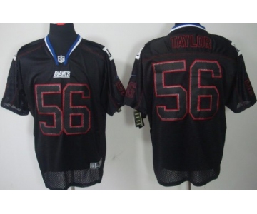 Nike New York Giants #56 Lawrence Taylor Lights Out Black Elite Jersey
