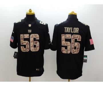 Nike New York Giants #56 Lawrence Taylor Salute to Service Black Limited Jersey