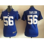 Women's New York Giants #56 Lawrence Taylor Royal Blue Retired Player NFL Nike Game Jersey