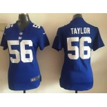 Women's New York Giants #56 Lawrence Taylor Royal Blue Retired Player NFL Nike Game Jersey