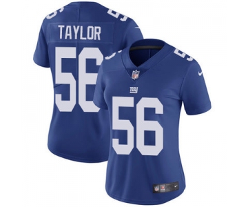 Women's Nike Giants #56 Lawrence Taylor Royal Blue Team Color Stitched NFL Vapor Untouchable Limited Jersey