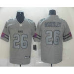 Men's New York Giants #26 Saquon Barkley 2019 Gray Gridiron Vapor Untouchable Stitched NFL Nike Limited Jersey