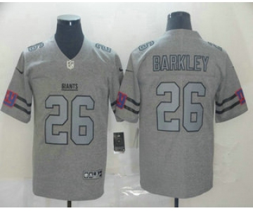 Men's New York Giants #26 Saquon Barkley 2019 Gray Gridiron Vapor Untouchable Stitched NFL Nike Limited Jersey