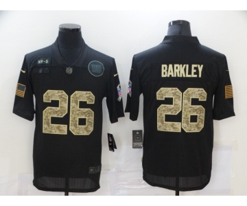 Men's New York Giants #26 Saquon Barkley Black Camo 2020 Salute To Service Stitched NFL Nike Limited Jersey