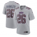 Men's New York Giants #26 Saquon Barkley Gray Atmosphere Fashion Stitched Game Jersey