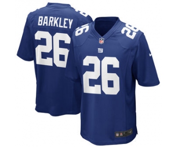 Men's New York Giants #26 Saquon Barkley Nike Royal 2018 NFL Draft First Round Pick Game Jersey