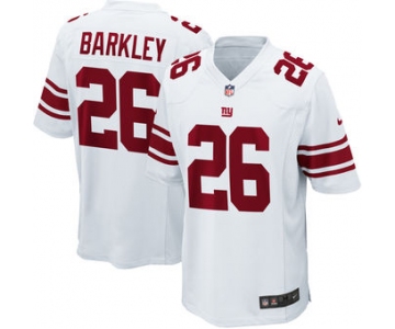 Men's New York Giants #26 Saquon Barkley Nike White 2018 NFL Draft Pick Game Jersey
