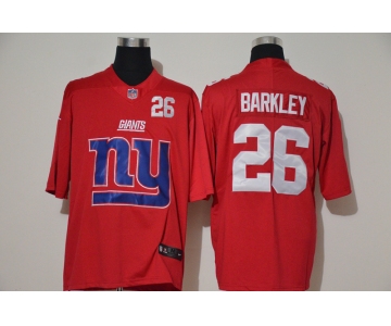 Men's New York Giants #26 Saquon Barkley Red 2020 Big Logo Number Vapor Untouchable Stitched NFL Nike Fashion Limited Jersey