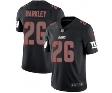 Nike Giants #26 Saquon Barkley Black Men's Stitched NFL Limited Rush Impact Jersey