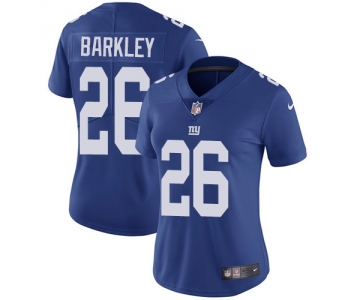 Nike Giants #26 Saquon Barkley Royal Blue Team Color Women's Stitched NFL Vapor Untouchable Limited Jersey