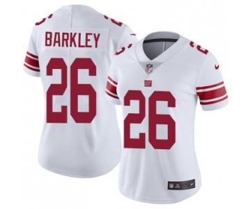 Nike Giants #26 Saquon Barkley White Women's Stitched NFL Vapor Untouchable Limited Jersey