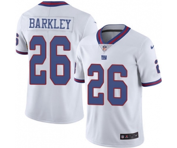 Nike Giants #26 Saquon Barkley White Youth Stitched NFL Limited Rush Jersey