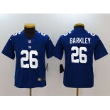 Nike New York Giants #26 Saquon Barkley Royal Youth 2018 NFL Draft Pick Limited Jersey