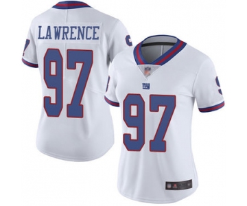 Giants #97 Dexter Lawrence White Women's Stitched Football Limited Rush Jersey