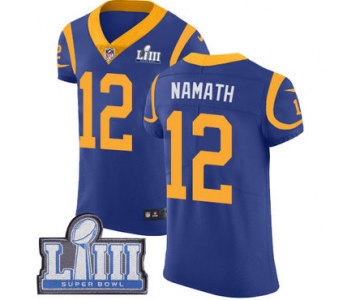 #12 Elite Joe Namath Royal Blue Nike NFL Alternate Men's Jersey Los Angeles Rams Vapor Untouchable Super Bowl LIII Bound