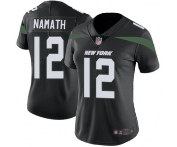 Jets #12 Joe Namath Black Alternate Women's Stitched Football Vapor Untouchable Limited Jersey