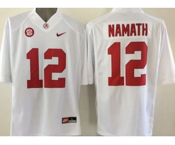 Men's Alabama Crimson Tide #12 Joe Namath White 2015 NCAA Football Nike Limited Jersey