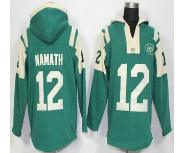 Men's New York Jets #12 Joe Namath Green Retired Player 2015 NFL Hoodie