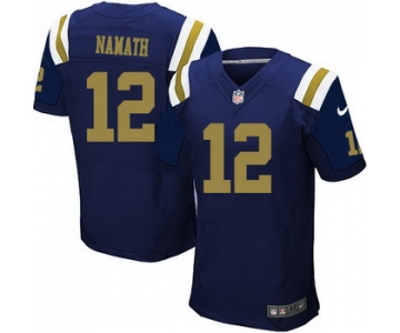 Men's New York Jets #12 Joe Namath Navy Blue Alternate NFL Nike Elite Jersey