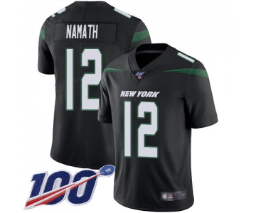 Nike Jets #12 Joe Namath Black Alternate Men's Stitched NFL 100th Season Vapor Limited Jersey