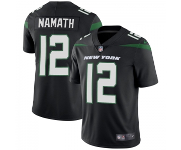 Nike Jets 12 Joe Namath Black New 2019 Vapor Untouchable Limited Jersey