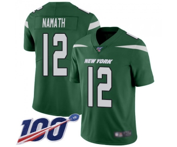 Nike Jets #12 Joe Namath Green Team Color Men's Stitched NFL 100th Season Vapor Limited Jersey