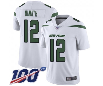 Nike Jets #12 Joe Namath White Men's Stitched NFL 100th Season Vapor Limited Jersey