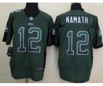 Nike New York Jets #12 Joe Namath Drift Fashion Green Elite Jersey