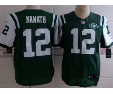 Nike New York Jets #12 Joe Namath Green Elite Jersey