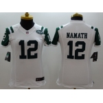 Nike New York Jets #12 Joe Namath White Limited Womens Jersey