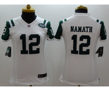 Nike New York Jets #12 Joe Namath White Limited Womens Jersey