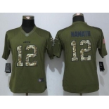 Women's New York Jets #12 Joe Namath Retired Player Green Salute to Service NFL Nike Limited Jersey