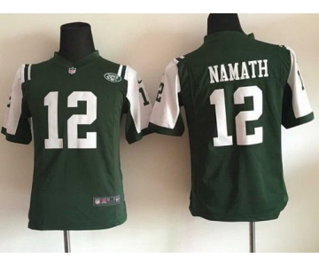 Youth New York Jets #12 Joe Namath Nike Green Game Jersey