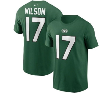 Men's New York Jets #17 Garrett Wilson 2022 Green Name & Number T-Shirt