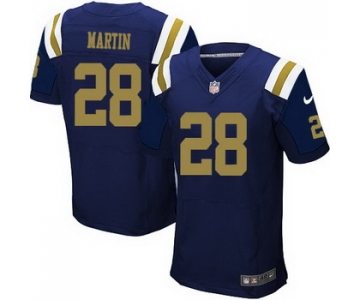 Men's New York Jets #28 Curtis Martin Navy Blue Alternate NFL Nike Elite Jersey