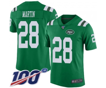 Nike Jets #28 Curtis Martin Green Men's Stitched NFL Limited Rush 100th Season Jersey