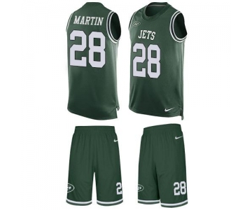Nike Jets #28 Curtis Martin Green Team Color Men's Stitched NFL Limited Tank Top Suit Jersey