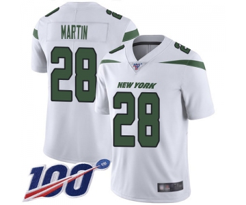 Nike Jets #28 Curtis Martin White Men's Stitched NFL 100th Season Vapor Limited Jersey