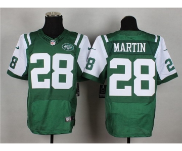 Nike New York Jets #28 Curtis Martin Green Elite Jersey