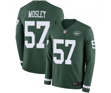 Jets #57 C.J. Mosley Green Team Color Men's Stitched Football Limited Therma Long Sleeve Jersey