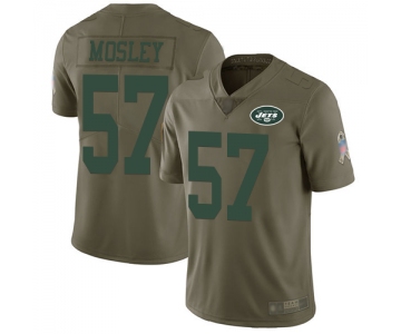 Jets #57 C.J. Mosley Olive Men's Stitched Football Limited 2017 Salute To Service Jersey