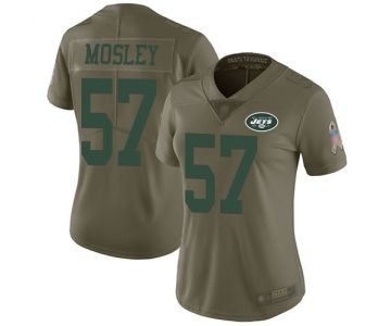 Jets #57 C.J. Mosley Olive Women's Stitched Football Limited 2017 Salute to Service Jersey