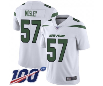 Nike Jets #57 C.J. Mosley White Men's Stitched NFL 100th Season Vapor Limited Jersey