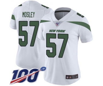 Nike Jets #57 C.J. Mosley White Women's Stitched NFL 100th Season Vapor Limited Jersey