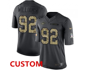 Custom Men's New York Jets Black Anthracite 2016 Salute To Service Stitched NFL Nike Limited Jersey