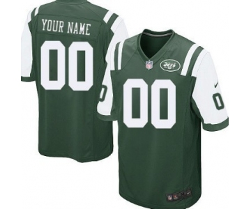 Men's Nike New York Jets Customized Green Game Jersey