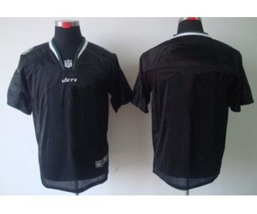 Men's Nike New York Jets Customized Lights Out Black Elite Jersey