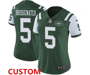 Women's Custom Nike New York Jets Green Team Color Stitched NFL Vapor Untouchable Limited Jersey